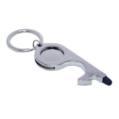 China Metal Trolley Token Coin Keychain Multifunctional Door Opener Metal Coin Holder Keychain for sale