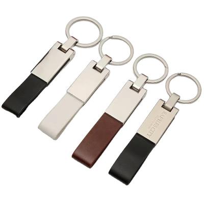 China Leather wholesale hot selling car keychain PU custom leather keychain for sale