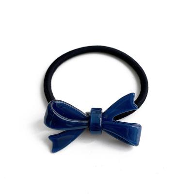 China New Fashion Design Fashion CLARMER Hair Ties Women Style Handmade Custom Acetate Bow Elasticity Hair Tie Simple Wild Hair Accessory Wholesale for sale