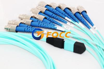 China Blauwe Optische 12 Fanout MPO MTP aan FC-Kabel Multimode Hoogte - dichtheid Te koop