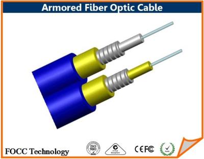 Chine Mode unitaire blindé extérieur de câble optique de fibre de 8 noyaux de tube lâche duplex bleu à vendre