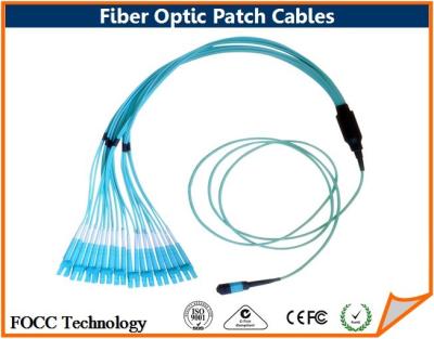 China Vezel Optische 24 Bundels MPO aan LC-Kabels van het Doorbraakom3 Multimode Flard Te koop