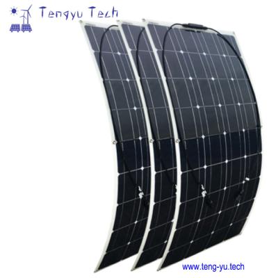 China Semi flexible 90W solar panel 90W monocrystalline etfe flexible solar panel for sale