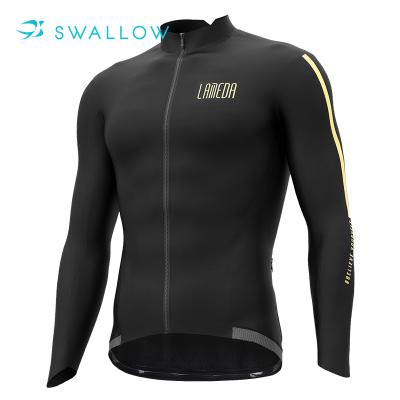 China Breathable Custom Black Thermal Winter Bike Riding Fleece ODM SWALLOW Cycling Jacket Men for sale