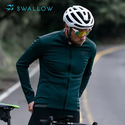 China Breathable Custom Green Thermal Winter Bike Riding Fleece OEM ODM SWALLOW Cycling Jacket Men for sale