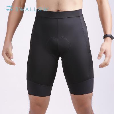 China OEM ODM Breathable SWALLOW Unique Design Breathable Black Padded Seamless Mens Cycling Shorts for sale