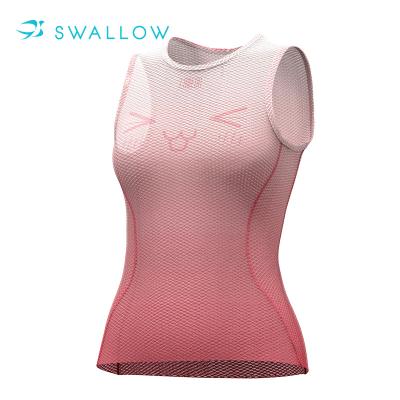 China SWALLOW OEM ODM Customs Service Light Weight Breathable Women White Pink Top Base Layer for sale