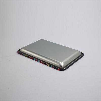 China Hot sale cmyk printed tinplate rectangular tin tray, rectangular tin tray for sale