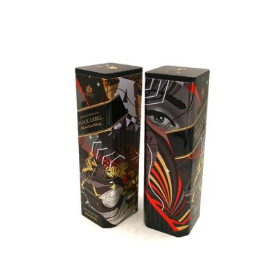 China Wine packaging cmyk printed square tin box, square wine packaging tin box for sale