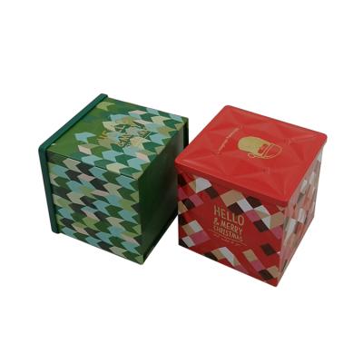 China Square Tins Embossed Square Christmas Gift Tins With Cmyk Printing for sale