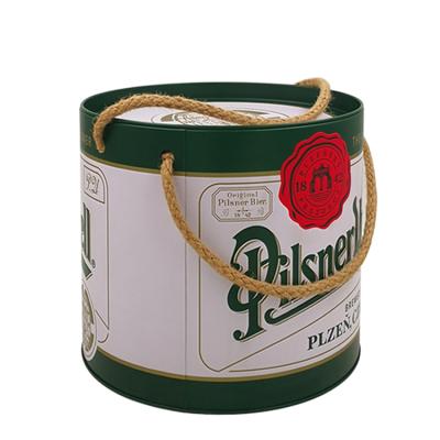 China Custom Round Metal Tin Tin Tin Metal Coloring Round Box For Beer Packaging for sale