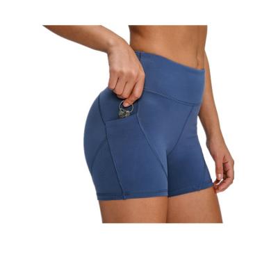 China Newest Breathable Womens Active Yoga Shorts / Fitness Shorts With Side Pockets for sale