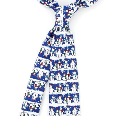 China 100% Polyester Wholesale Handmade Iceworld Boys Girl Women Customs Printed Holiday Snow Men Christmas Tie for sale