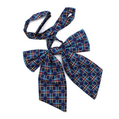 China 100% Handmade Sororities Bowtie For Women Geometric Cross School Stripe Pretied Adjustable Durable 100% Polyester Women Custom Printing Ties for sale