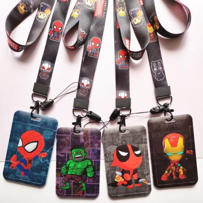 China Polyester Lanyard Pvc Id Card Holder Customized Carabiner Logo Photo Holder Business Cartoon Abs Cartoon Card Holder for sale