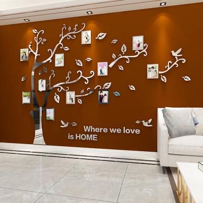 China Eco 3d photo frame wall sticker living room self-adhesive decoration photo tree wall decoration growing sticker for sale