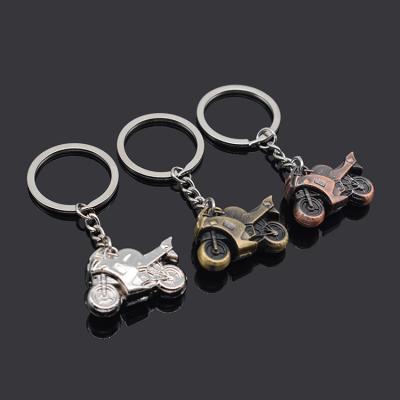 China Other Custom Retro Bronze Metal Motorcycle Key Chain Customized Logo Gift Pendant Keychain for sale