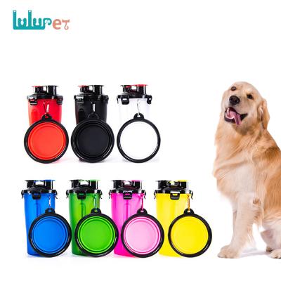 China Viable Travel Dog Multifunctional Water Bottle Collapsible 2 in 1 Portable Cat Drinking Cup Pet Bowl Water Bottle for Dogs for sale