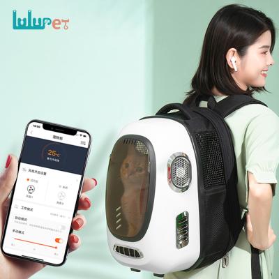 China Adjustable Outdoor Carrier Cat Backpack Pet Dog Bag Travel Backpack Viable Portable Smart Temperature Carrier for sale