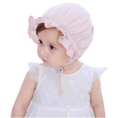 China Korean new striped children's spring and summer baby princess fetal hat washed gauze yard hat for sale