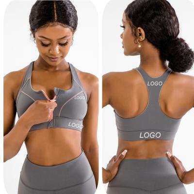 China Breathable Women's New Color Contrast Professional Lift Up Tight Back Front Running Fitness Padded Bra Runner Yoga Bra for sale