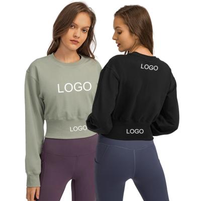 China Outdoor US/EU Breathable Autumn Plus Size Gym Jogging Running Women's High Quality Sportswear Spandex Pullover Cotton Sweatshirt for sale