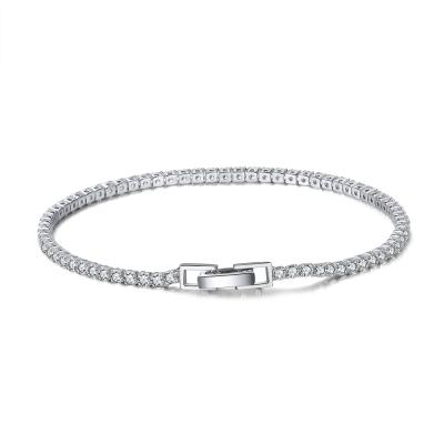 China RINNTIN SB91 2mm CZ Diamond Bracelet FASHIONABLE Custom Made S925 Sterling Silver Men Women Accessories for sale