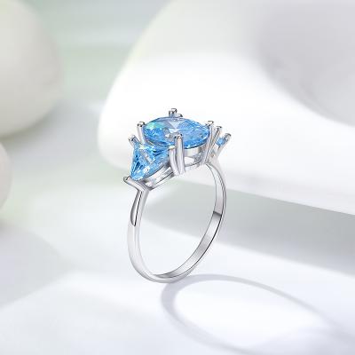 China FASHION Jewelry 925 Sterling Silver Blue Cubic Zirconia Diamond Ring from RINNTIN Fashion Newcomers SR217 for sale