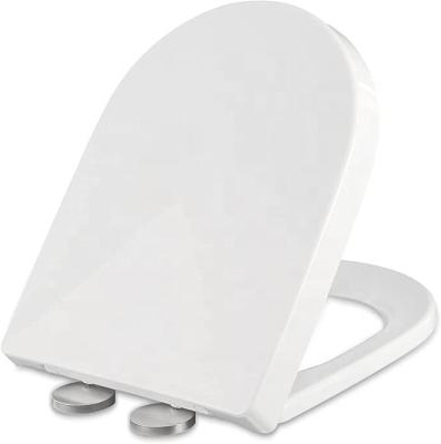 China Modern White Durable UF Resistant D-Shape Toilet Seat Mute Slow-End Durable Toilet Seat Cover D-shape Easy Clean Top Fixi Toilet Seat Cover Anti Bacterial for sale