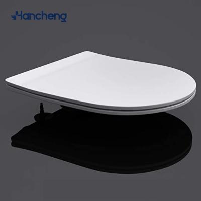 China Slow-end Toilet Seats Hancheng Bathrooms Soft Close Toilet Seat - U Shape Ultra Slim Design - Quick Release - 360 x 425 x 23mm for sale