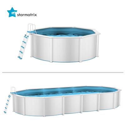 China STARMATRIX Factory Shape Resin Oval Deck and Vertical Support Steel Walls Above Ground Pool PSP493612/PSP613612/PSP733612/PSP914612 for sale