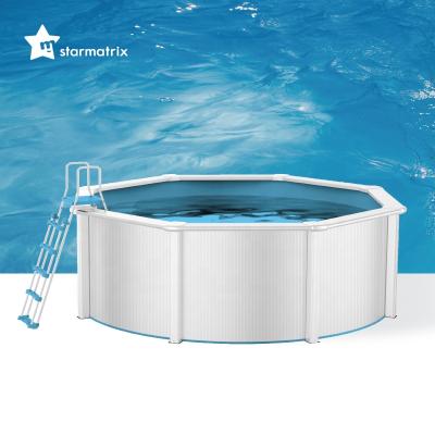 China Available STARMATRIX Factory Safety Ladder Resin Seat Top and Right Wall Durable Steel Pool PSP3012/PSP3612/PSP4612/PSP5512/PSP6412/PSP7312 for sale