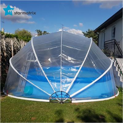 China Faster Heating of Pool Water STARMATRIX Factory PH-04 PVC Film Fiberglass Pole Over Ground Inflatable Pool Dome With Reinforced Base Block for sale