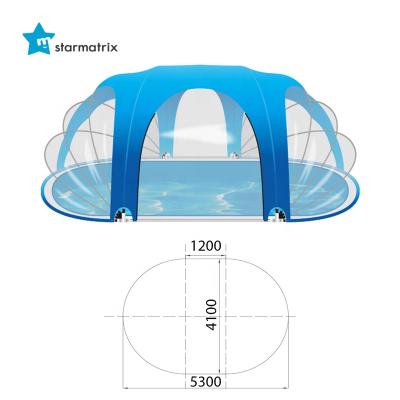 China STARMATRIX PVC Factory PH07 PVC Film Silvering Cloth Pool Dome Cover Retractable Outdoor Pool Tent for sale