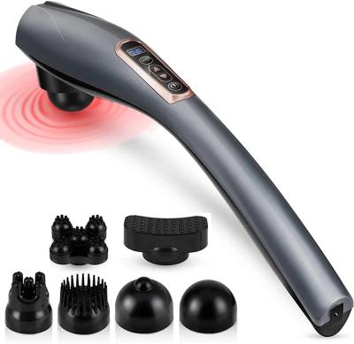 China Portable Wireless Rechargeable Handheld Muscle Percussion Body Dropshipping Fitness Back Massager Full Body With 6 Heads for sale