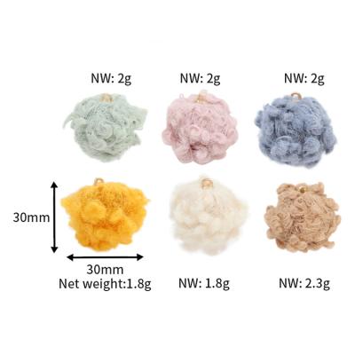 China Cute Soft Fluffy Fur Ball Pom Poms Yarn Pompoms Wool Ball Key Chain Pendants For Crafts Home Creative Decorations for sale