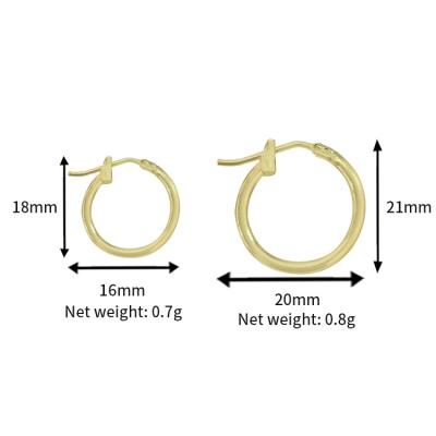 China Wholesale Fashion Gold Plated Hoop Earrings Circle Jewelry Findings Gold Filled Brass Rounded Tube Hoop Earrings For Women for sale