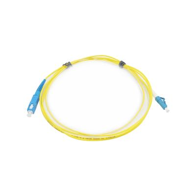 China Telecommunication 9/125 2.0mm LC/UPC to SC/UPC Singlemode Simplex Optical Fiber Patch Cord for sale