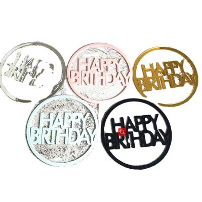 China Direct Use Acrylic Cake Insert Party Dessert Table Dessert Counter Decorated Hot Happy Birthday Party Cake Topper Style Cake Decoration for sale