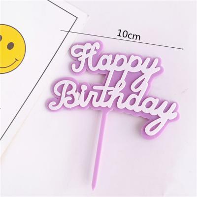 China Disposable Candy Eco-friendly ColorHand - Made Cake Insert Card Cake Decorating Party birthdayAcrylic doubleEnglishhappy deliveries for sale