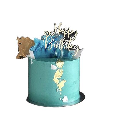 China Border Promotion Happy Birthday Cake Decoration Manufacturers Directly For Central Statistical Wind Happy Birthday English Handwritten Acrylic for sale