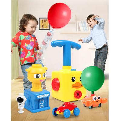 China Toy Preschool Science Education Fun Balloon Car Toy Electronic Rocket Launcher With Manual Balloon Car Pumping Plus for sale