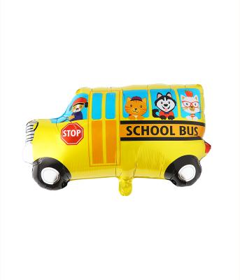 China Festival Decoration Package Cartoon Large Size Car School Bus Balloon Happy Birthday Boy Animal Balloon Toys Kids Happy Birthday Party Balloons Globos for sale