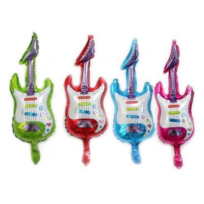 China Festival Decoration Package Mini Size Wedding Birthday Party Decoration Music Festival Cartoon Guitar Foil Balloon for sale