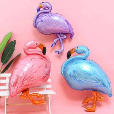 China Festival Decoration Package Pink Mylar Flamingo Balloons Tropical Hawaiian Luau Party Decoration Birthday Celebration Kids Birthday Party Decorations for sale