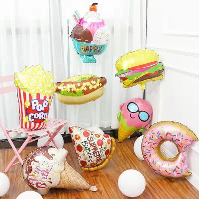 China Festival Decoration Package Globos Pizza Burger Hot Dog Balloon Cartoon Food Series Balloon Baby Birthday Balloon Party Decoration for sale