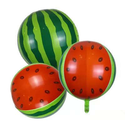 China Festival decoration selection hot sale 22 inch double sided balloon red watermelon 4D printed balloons helium balloon for party for sale