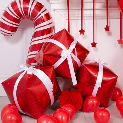 China Hot Christmas decoration foil balloons lollipop gift box Santa Claus crutches festival decoration package mini big balloons for sale