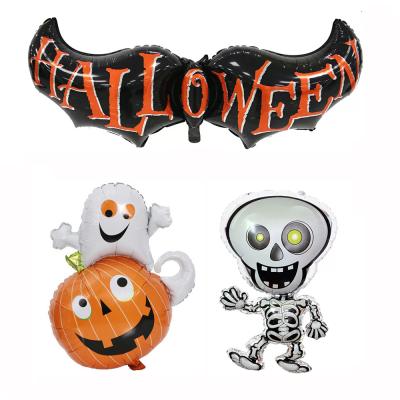 China Festival decoration package fast shipping Ghost festival Halloween globos party foil balloon decorations pumpkin foil balloon for sale