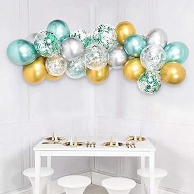 China Festival decoration selection fashion latex confetti balloon transparent birthday banner chained pastel latex balloons for sale